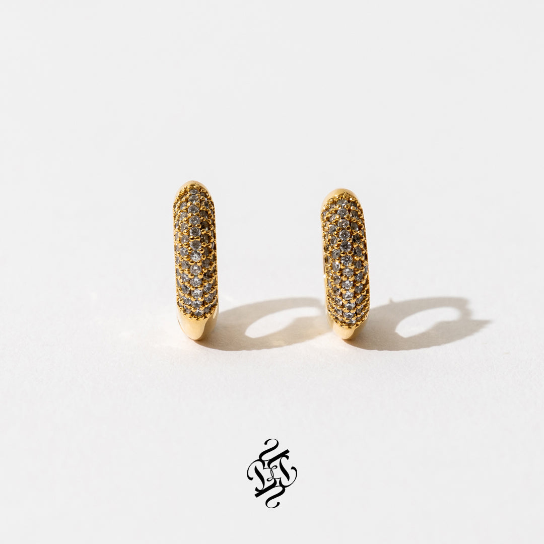 Half pave earrings