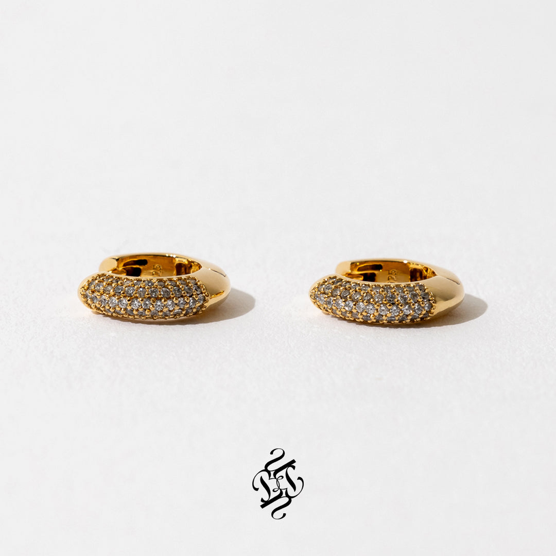 Half pave earrings