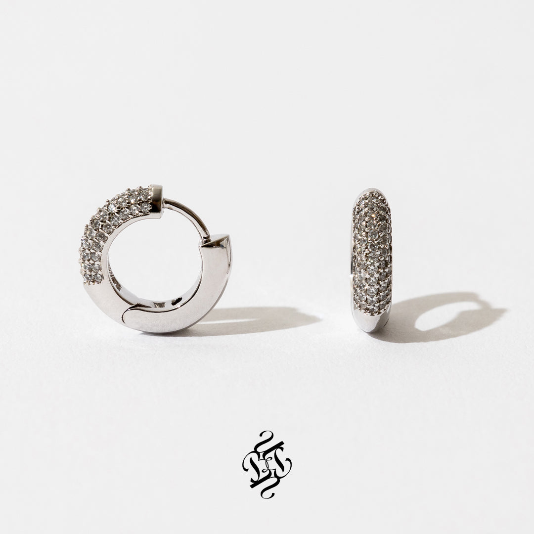 Half pave earrings