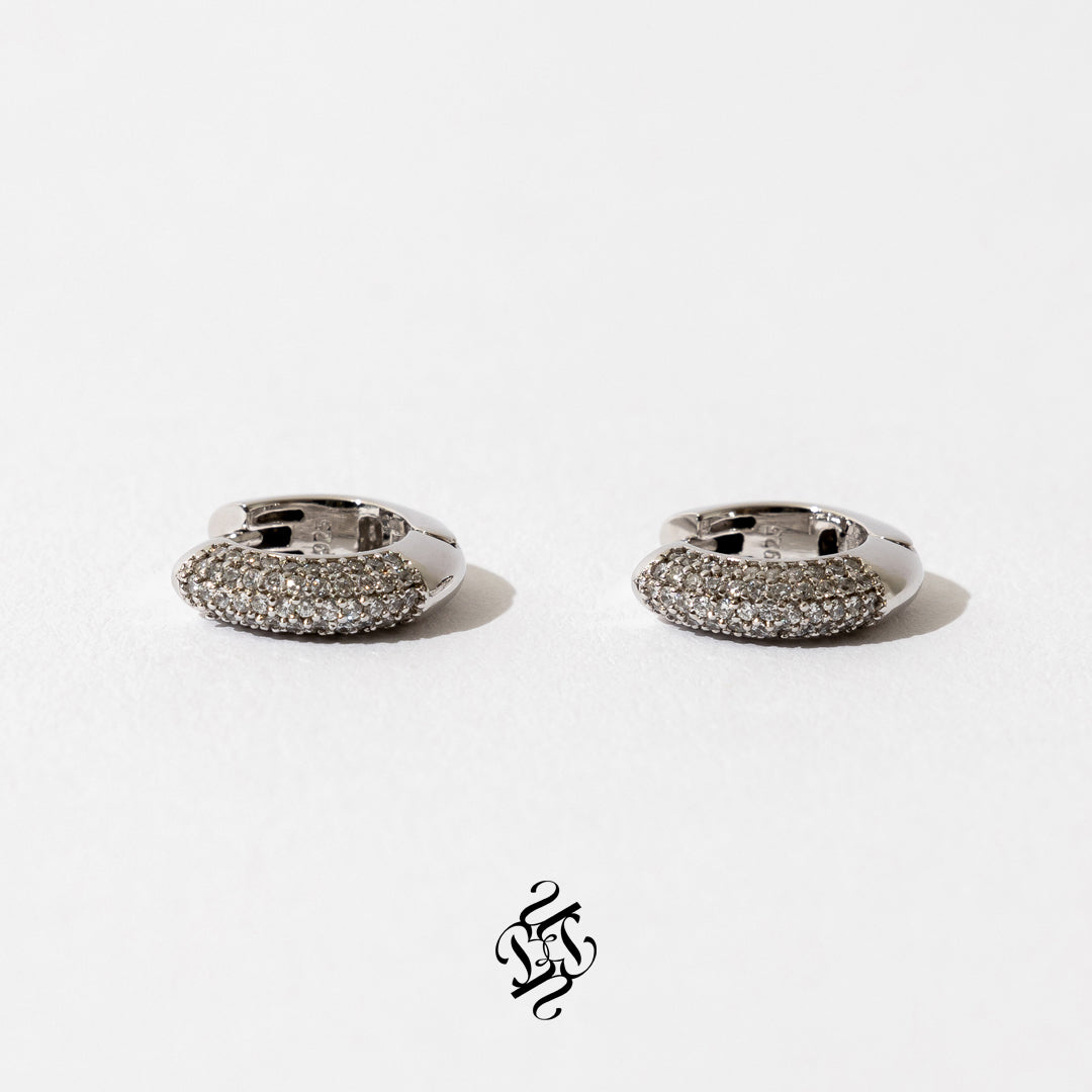 Half pave earrings