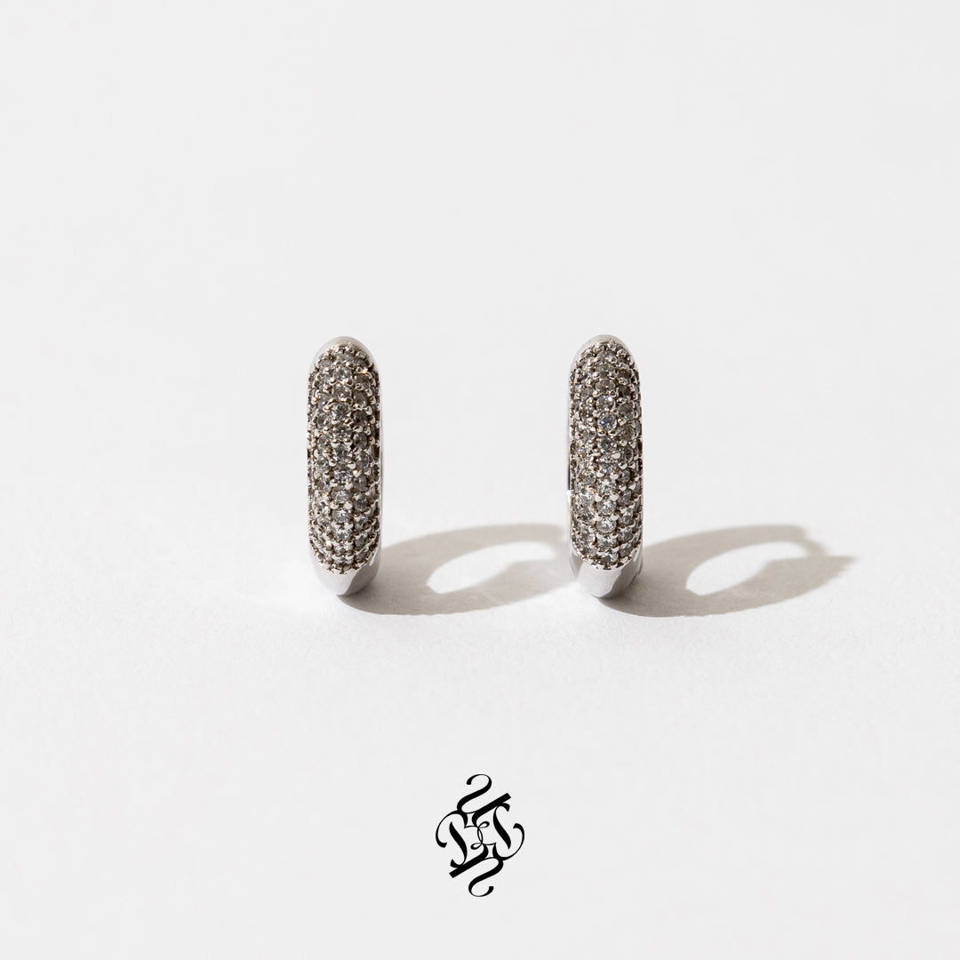 Half pave earrings